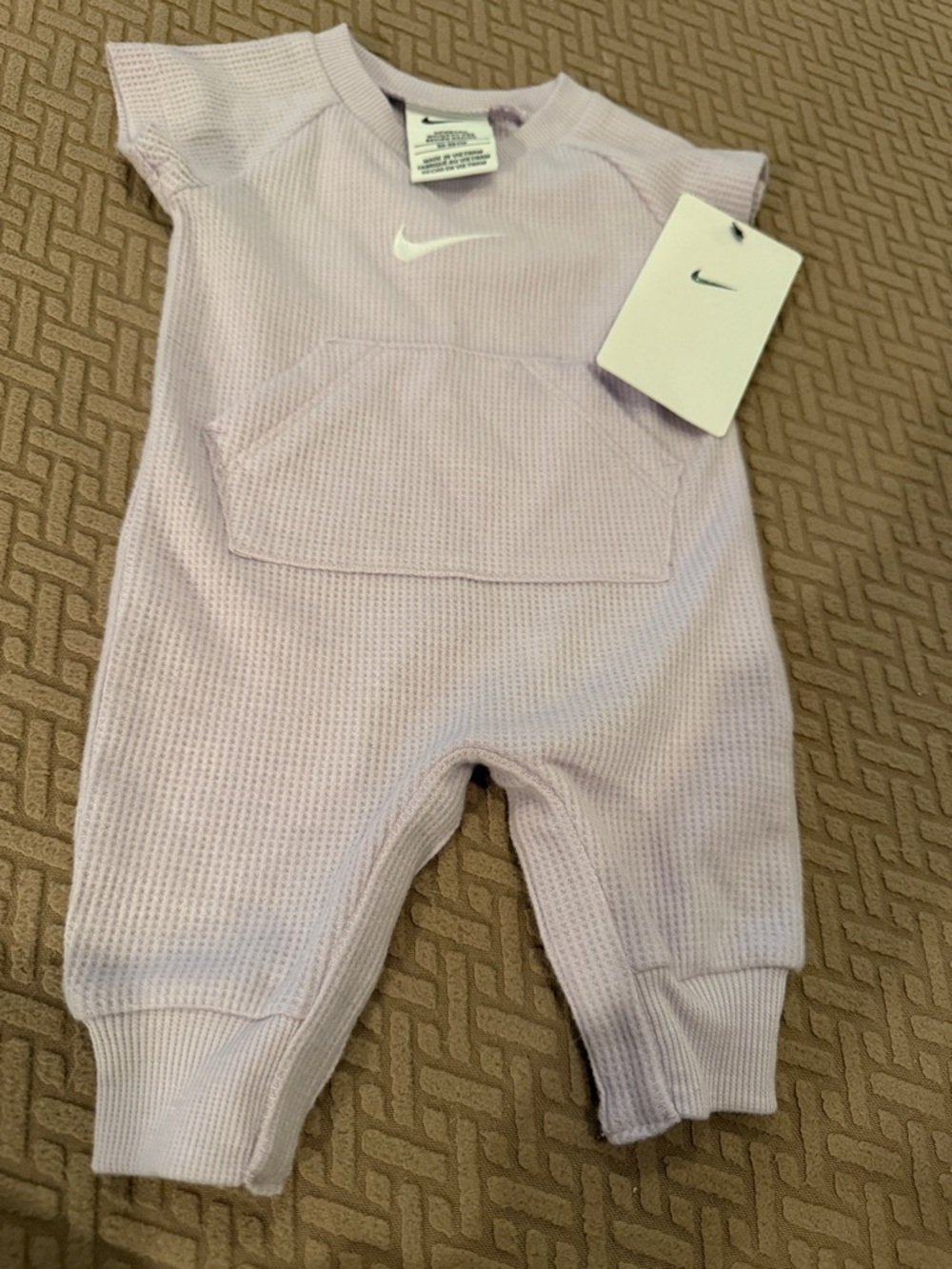 Nike Lilac Waffle-Knit Infant One-Piece Footie